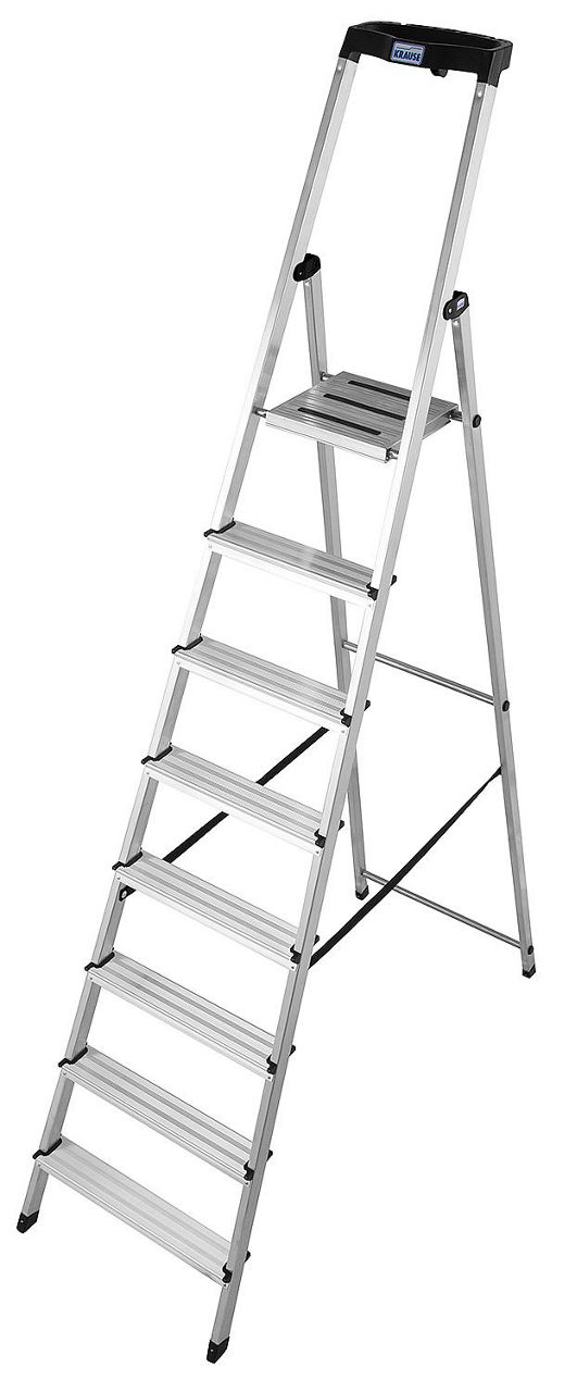 Stufen-Steh-Leiter Arb.Höhe 3,75 Standhöhe 1,70 Länge 2,50, 8 Stufen Stufen-Steh-Leiter Arb.Höhe 3,75 Standhöhe 1,70 Länge 2,50, 8 Stufen