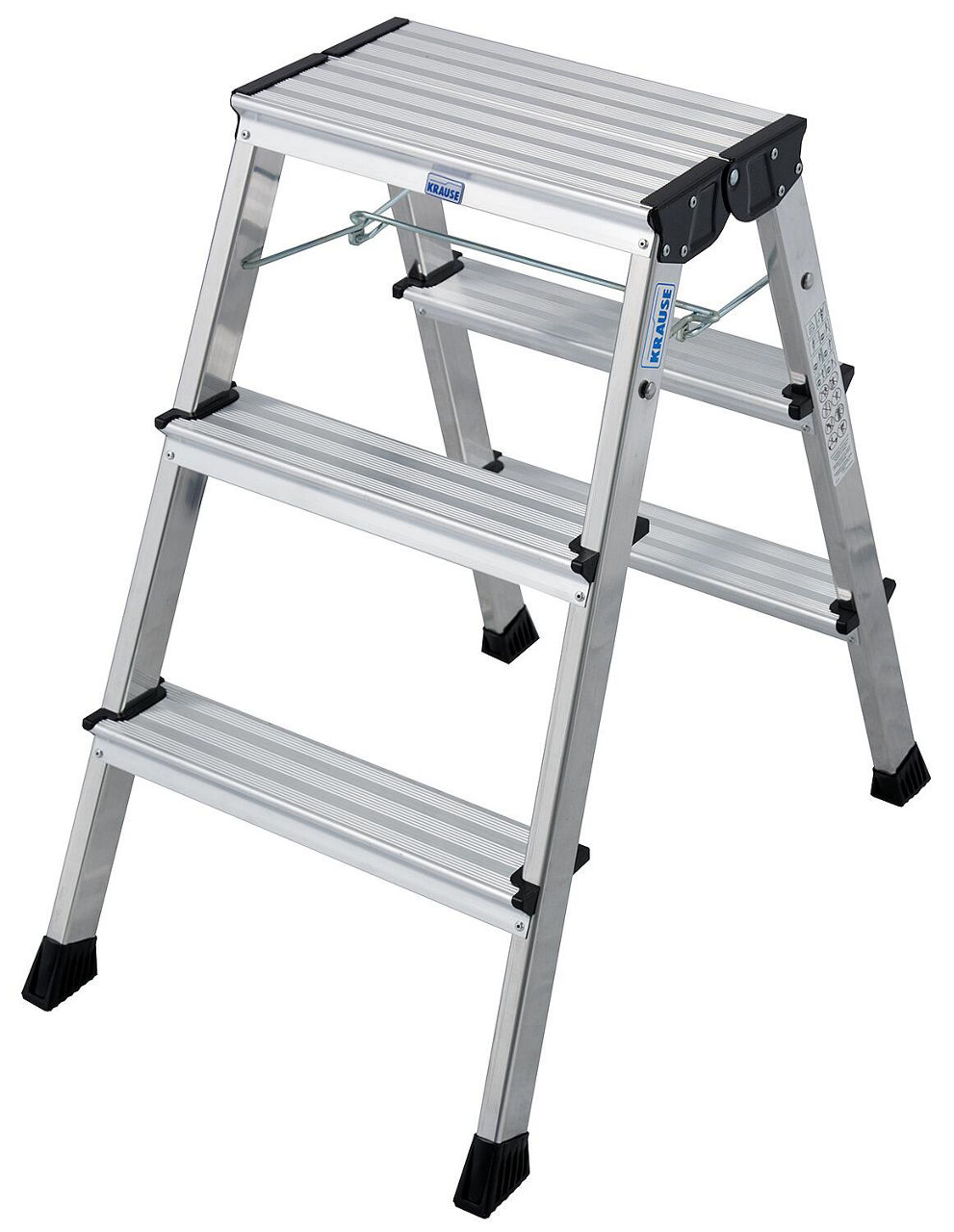 Doppel-Klapp Tritt 'Rolly' Arb.Höhe 2,65 Standhöhe 0,65 2x3 Stufen Doppel-Klapp Tritt 'Rolly' Arb.Höhe 2,65 Standhöhe 0,65 2x3 Stufen