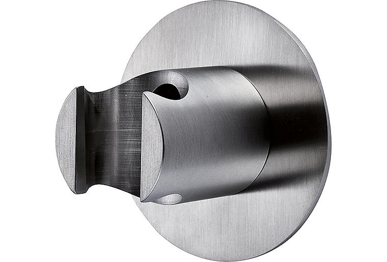 Wandbrausehalter INOX mit runder Rosette Ø 60 mm Edelstahl poliert