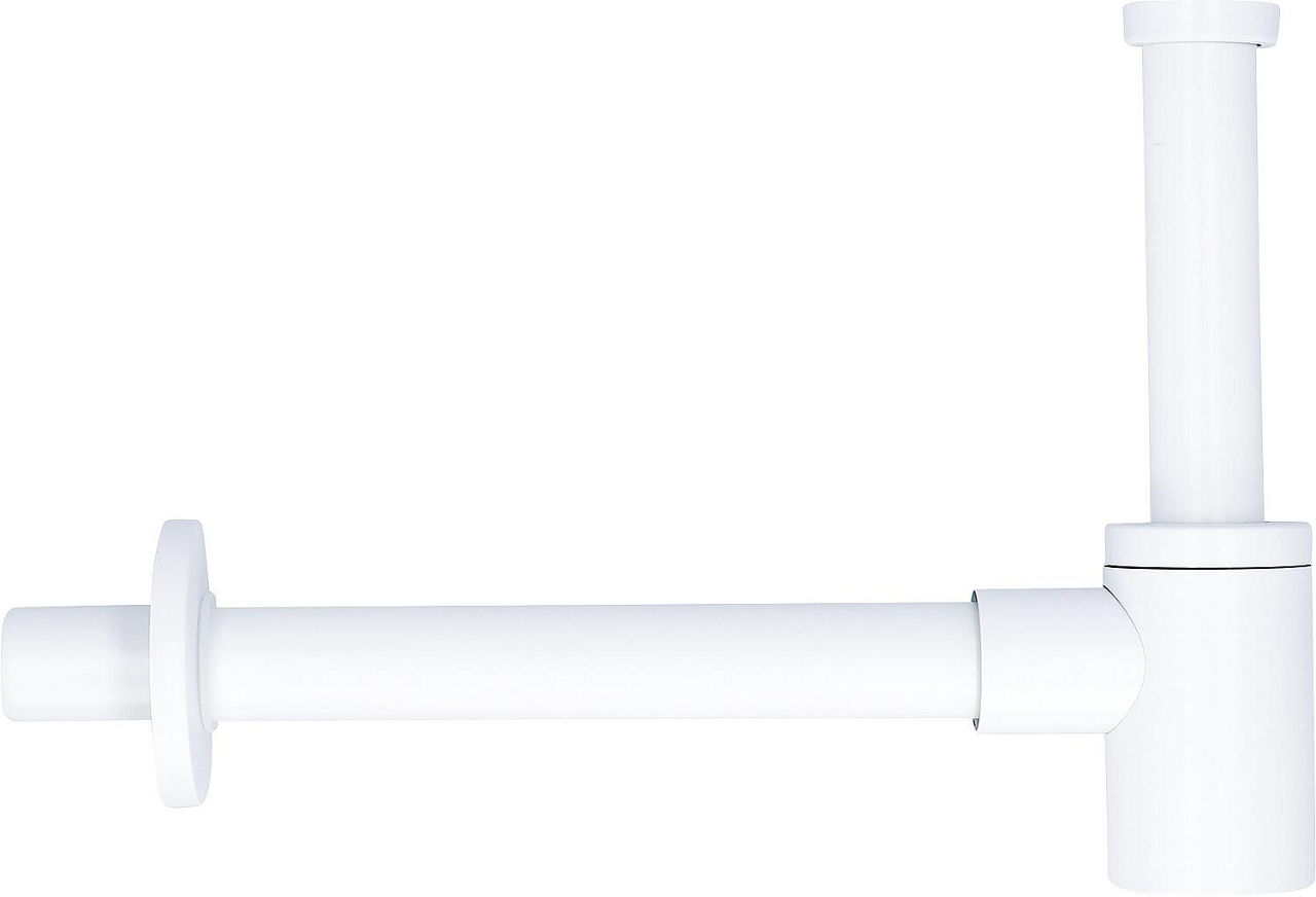 Waschtisch-Flaschensiphon Design Edelstahl weiß, DN32 (1 1/4") x 32mm