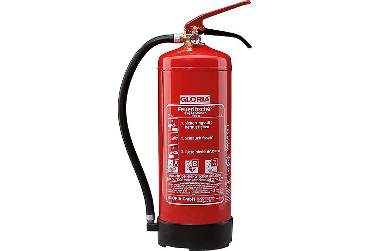 Gloria Feuerlöscher Typ PD6GA mit Manometer mit Wandhalter