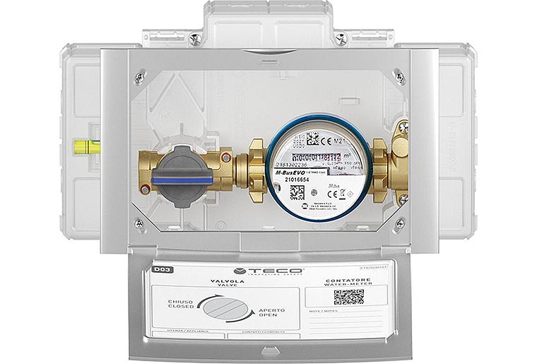 UP-Wasserzählereinheit Teco K4CC MONO DN20(3/4") IG, mit Passstück L=80mm UP-Wasserzählereinheit Teco K4CC MONO DN20(3/4") IG, mit Passstück L=80mm