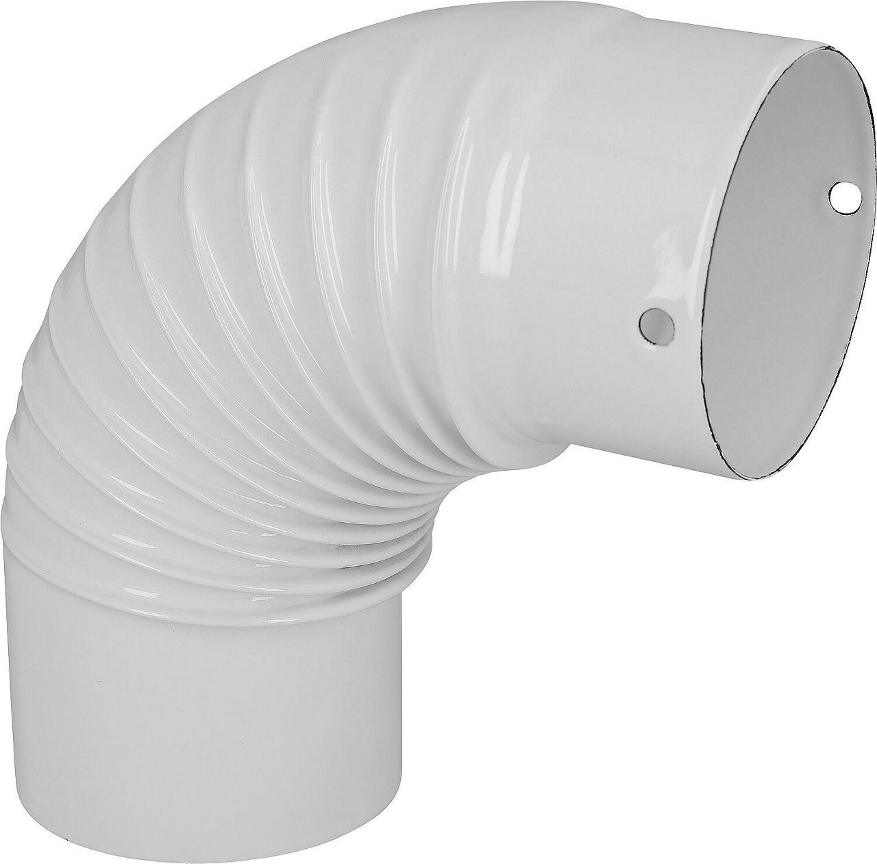 Rauchrohr-Bogen - 100/90° - Stahl emalliert weiß Rauchrohr-Bogen - 100/90° - Stahl emalliert weiß