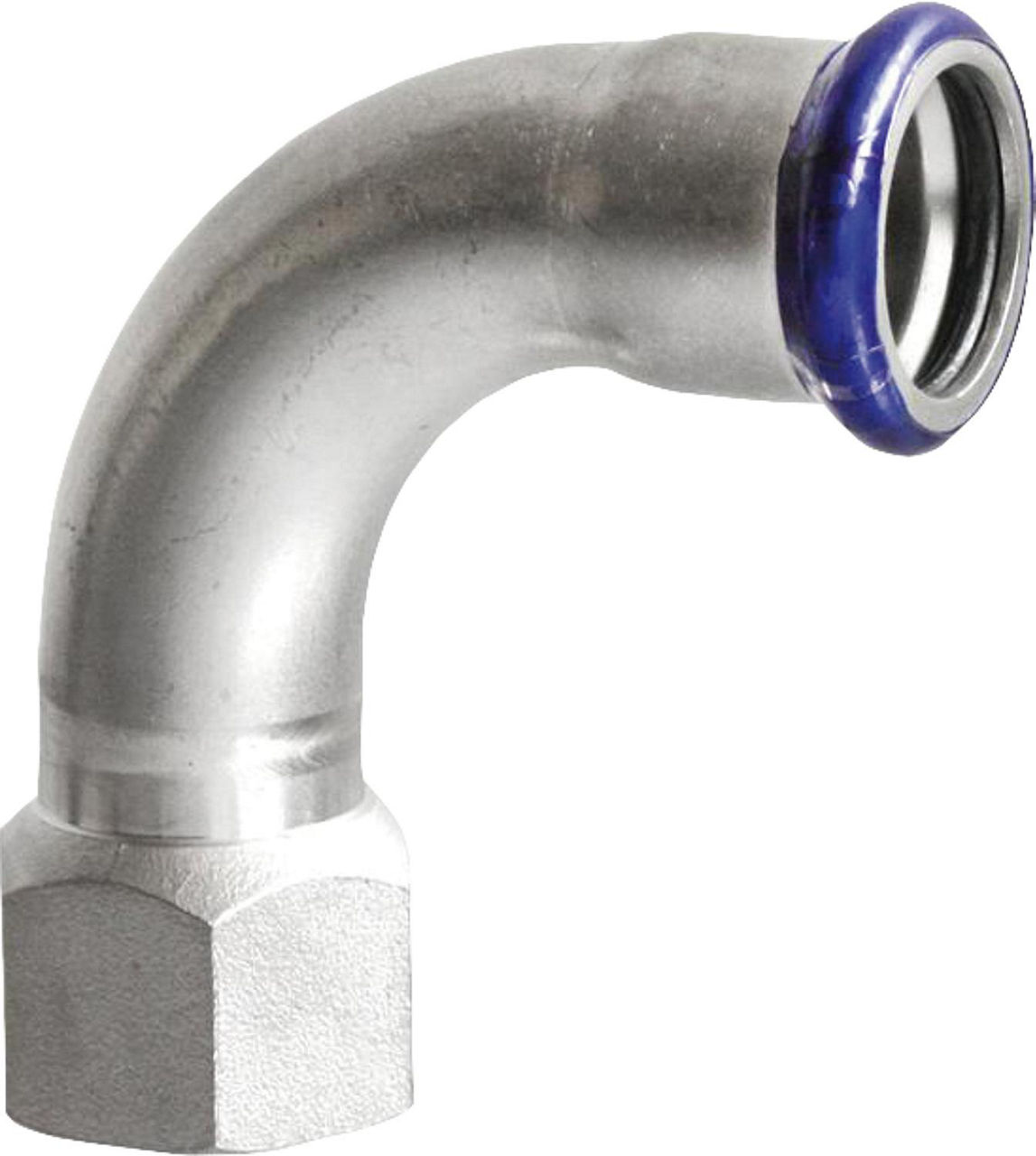 Edelstahl Pressfitting M-Kontur Übergangsbogen 90°, (i/IG), 15 mm x 1/2" Edelstahl Pressfitting M-Kontur Übergangsbogen 90°, (i/IG), 15 mm x 1/2"