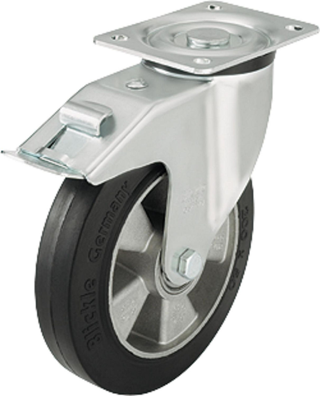 Schwerlast Lenkrolle m. Feststeller L-ALEV 125K-FI,Tragfähigkeit 200kg Rad-Ø 125mm,Plattengröße 100x85mm Schwerlast Lenkrolle m. Feststeller L-ALEV 125K-FI,Tragfähigkeit 200kg Rad-Ø 125mm,Plattengröße 100x85mm