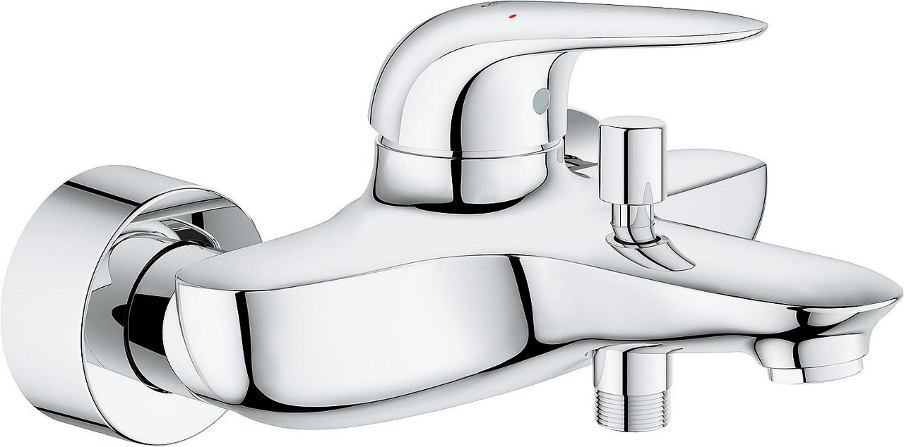 AP-Wannenmischer Grohe Eurostyle Ausladung 185 mm chrom geschlossener Hebel AP-Wannenmischer Grohe Eurostyle Ausladung 185 mm chrom geschlossener Hebel