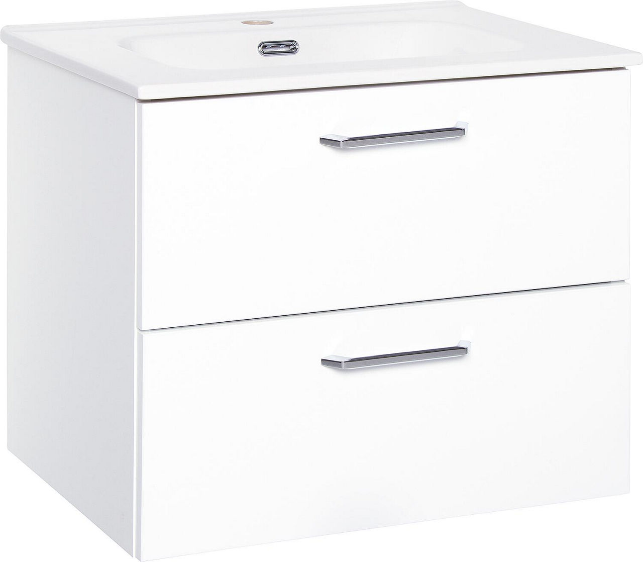 WTU+Keramik-WT NOA, weiß Hochglanz lackiert, 2 Auszüge, 615x515x470mm WTU+Keramik-WT NOA, weiß Hochglanz lackiert, 2 Auszüge, 615x515x470mm