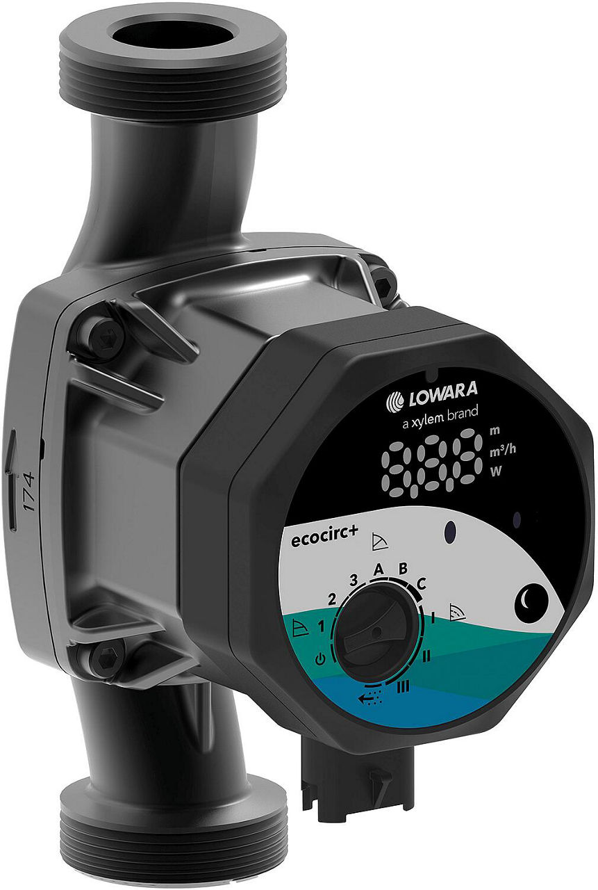 Heizungs-Umwälzpumpe Lowara ecocirc M+ 32-6, DN32 (11/4"), PN10, 230V, Baulänge 180mm Heizungs-Umwälzpumpe Lowara ecocirc M+ 32-6, DN32 (11/4"), PN10, 230V, Baulänge 180mm
