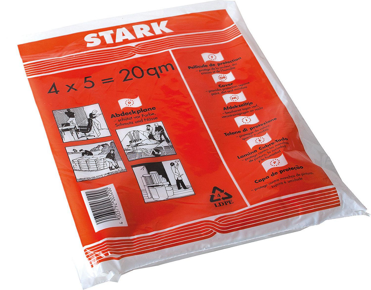 LDPE-Abdeckplane "Stark" ca. 30 my 4 x 5 m LDPE-Abdeckplane "Stark" ca. 30 my 4 x 5 m