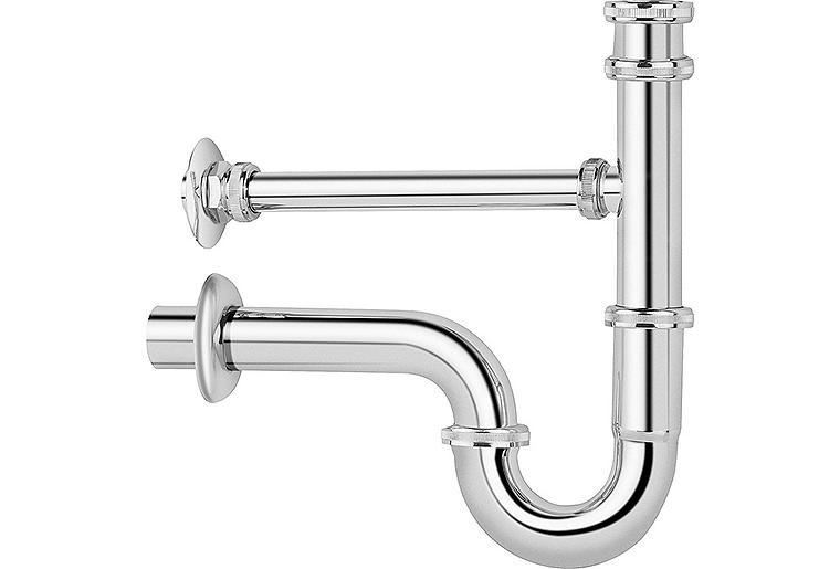 Röhrengeruchverschluss 11/4" x 32mm Messing verchromt mit Leckwasseranschluss 3/4" Röhrengeruchverschluss 11/4" x 32mm Messing verchromt mit Leckwasseranschluss 3/4"