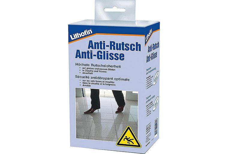 LITHOFIN Anti-Rutsch (5-teilig: Vorreiniger, Antirutschfluid, 2 Schwämme, Handschuhe), 1 Set