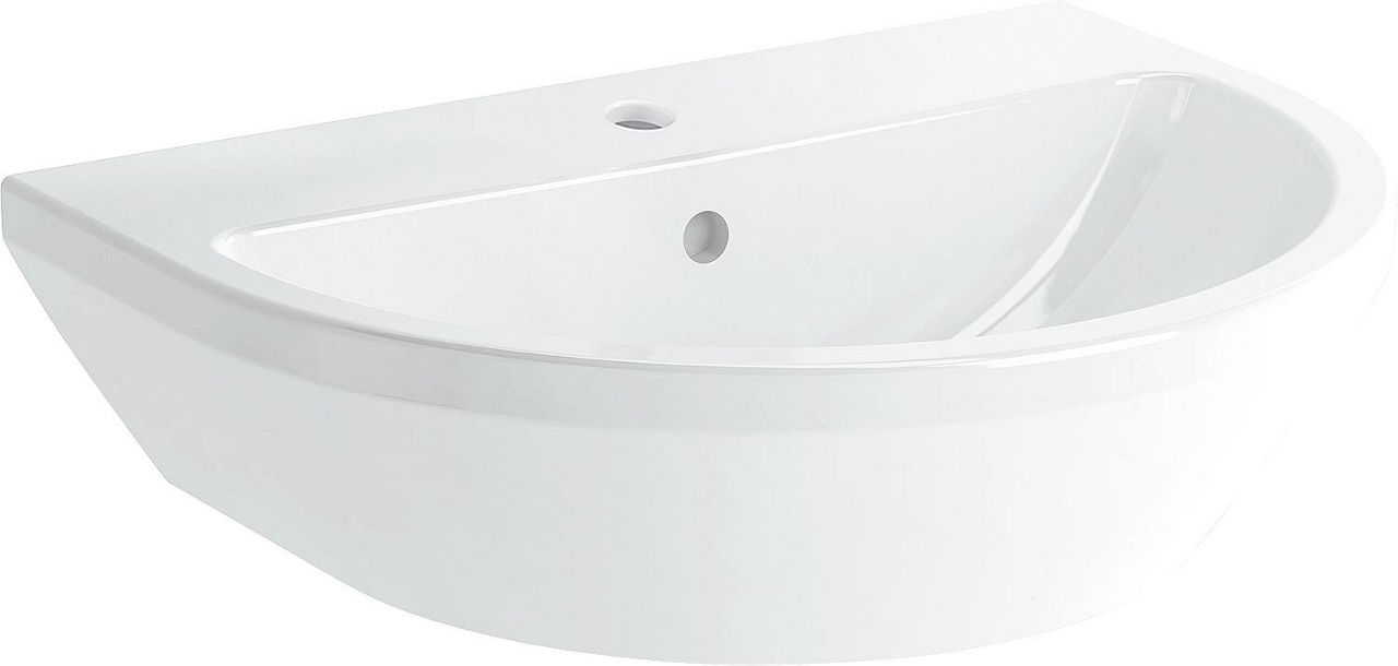 Waschtisch VitrA Integra rund 545x450mm, weiß, mit Überlauf 1 Hahnloch mittig