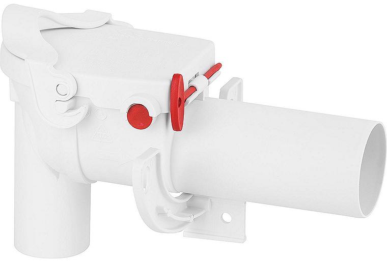 Rückstaudoppelverschluss DN50 mit Notverschluss, Eckform