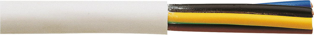 Kunststoffisolierte Leitung H05VV-F, 4 G 1,5, ws, Rolle a 100m