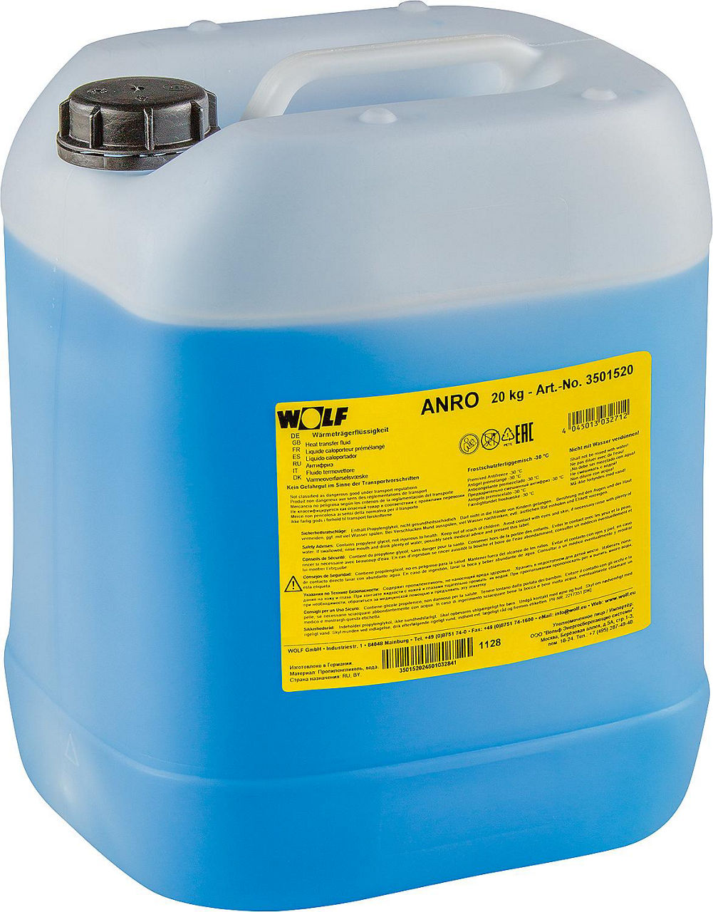 Wärmeträgerflüssigkeit Wolf Anro, 20kg 3501520 Wärmeträgerflüssigkeit Wolf Anro, 20kg 3501520