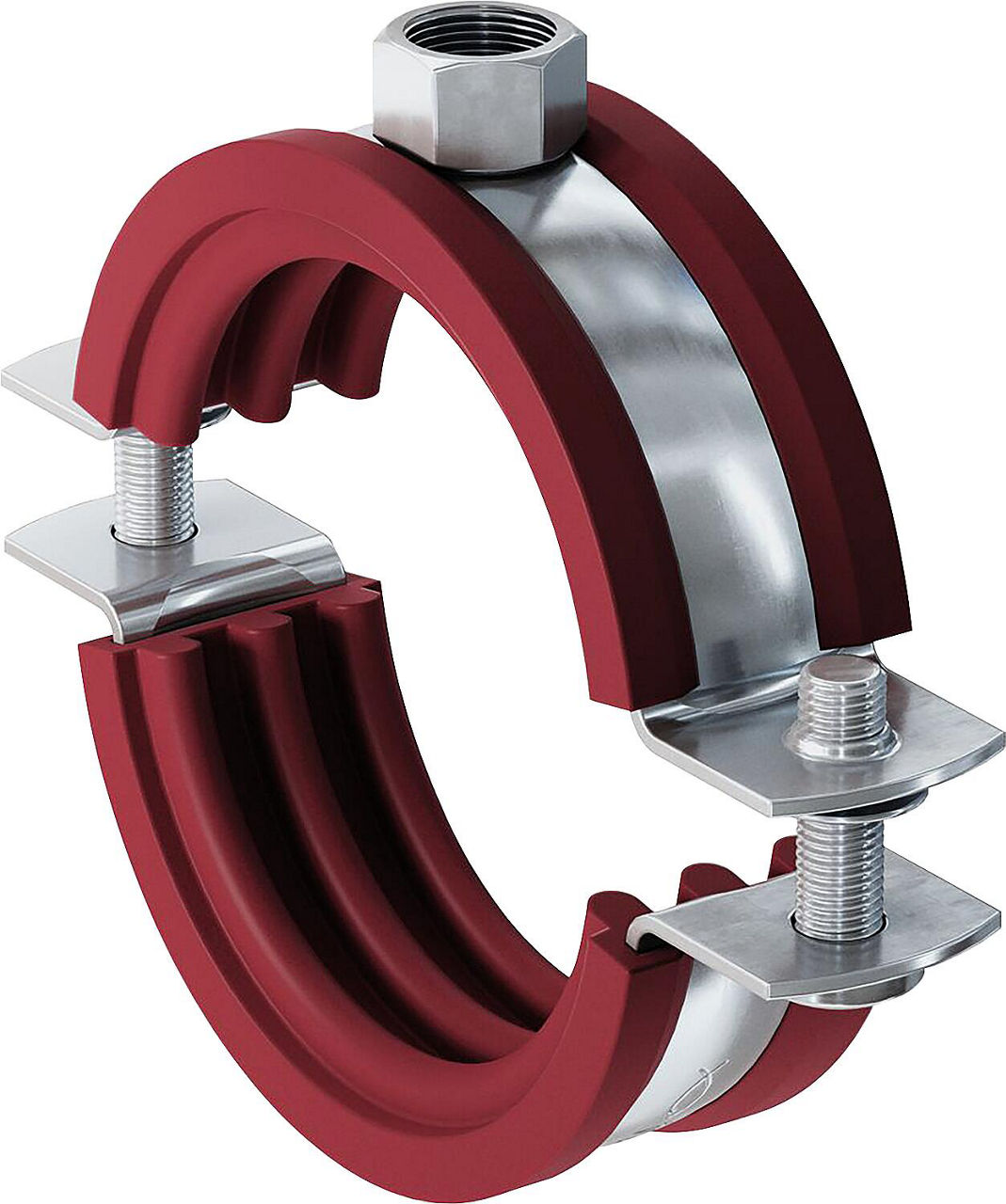 Silikonrohrschelle FRSH 87-92 (3"), M10, verz. Silikonrohrschelle FRSH 87-92 (3"), M10, verz.
