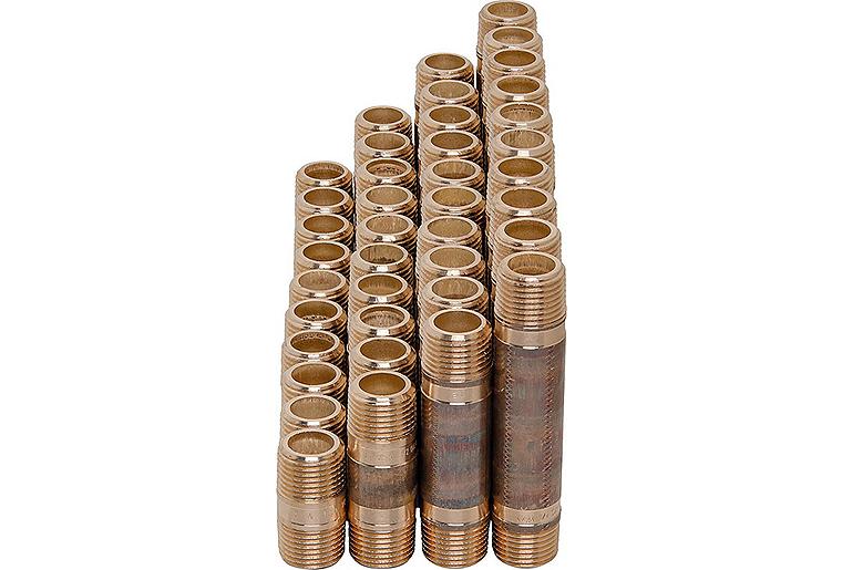 Rotguss-Rohrdoppelnippel Vorteilspaket DN15 (1/2") - 40-teilig