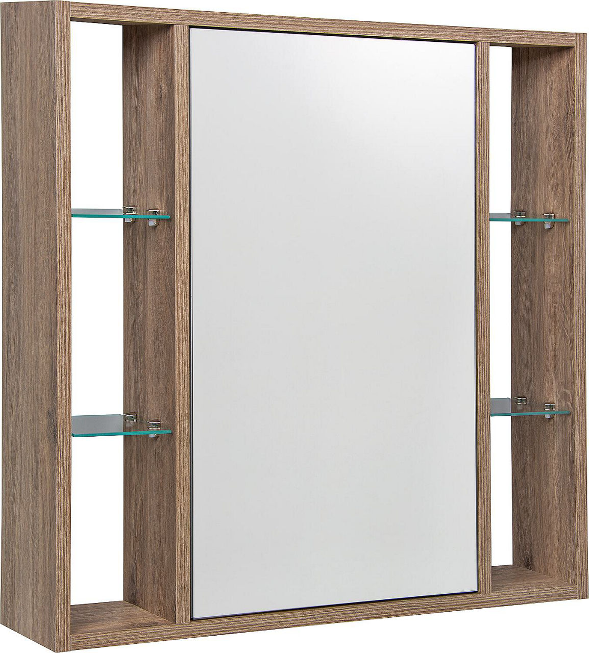 Spiegelschrank Lucky m. offenen Seitenteile und 1 Türe, mit E-Box, Nabucco Eiche, 740x750x160mm Spiegelschrank Lucky m. offenen Seitenteile und 1 Türe, mit E-Box, Nabucco Eiche, 740x750x160mm