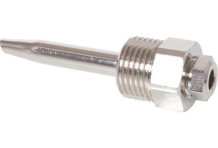 Tauchhülse Messing verchromt für Vorlauffühler/Kesselfühler Anschluss 1/2" AG Tauchhülse Messing verchromt für Vorlauffühler/Kesselfühler Anschluss 1/2" AG