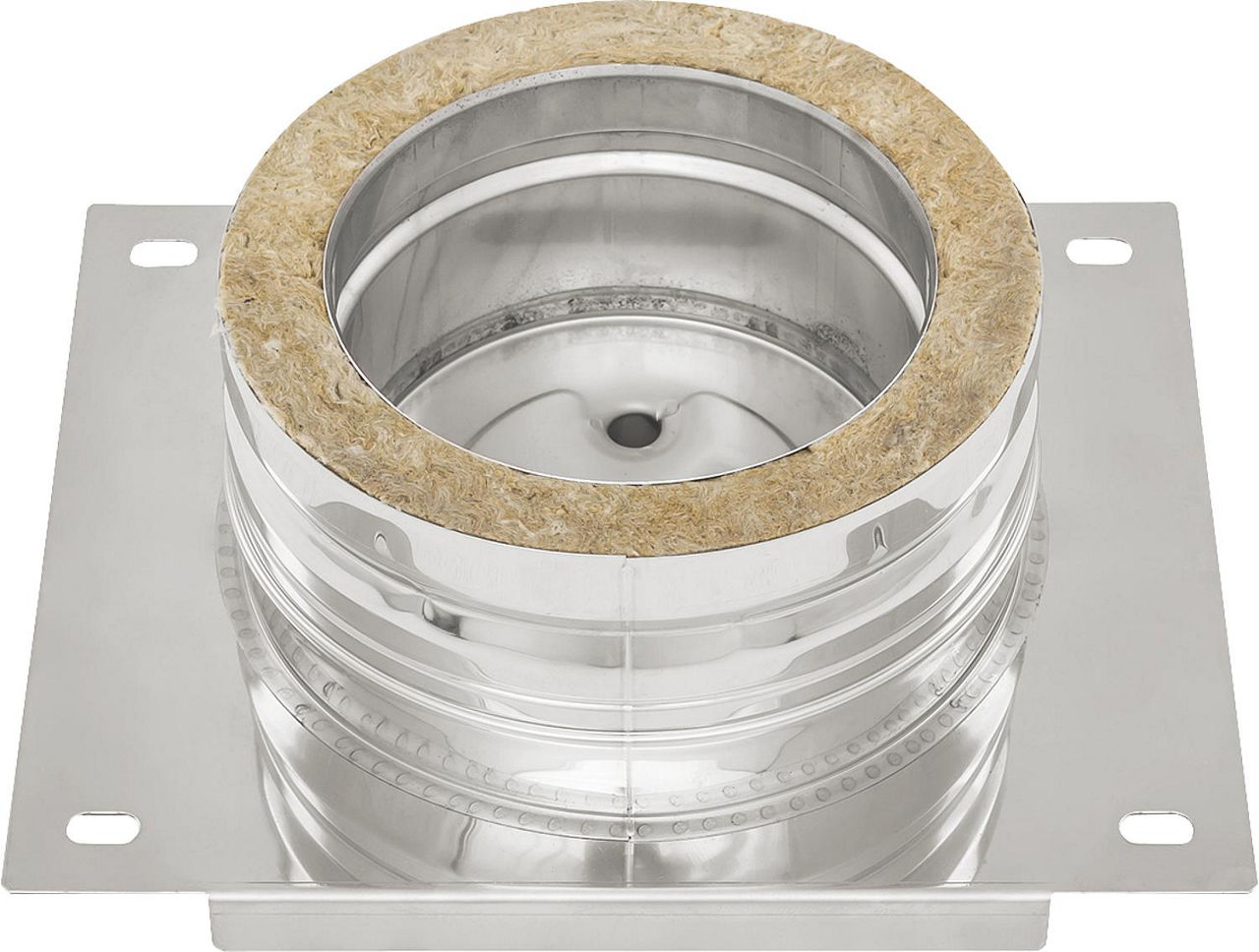 Doppelwandiges Abgassystem Konsolplatte DN 113 mit Ablauf 1/2" inkl. Klemmband