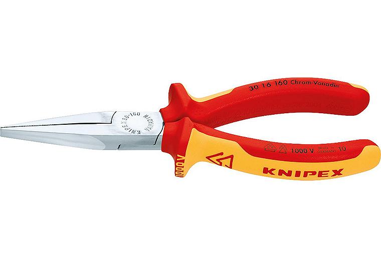 Langbeckzange KNIPEX gezahnt, Länge 160 mm verchromt, VDE geprüft
