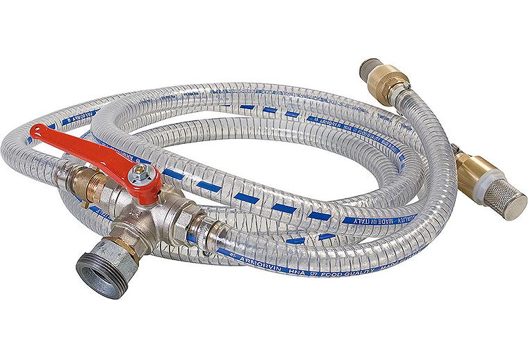 Erweiterungspaket bestehend aus 3-Wege-Kugelhahn Saugschlauch 3/4'' 4m und 0,5 m