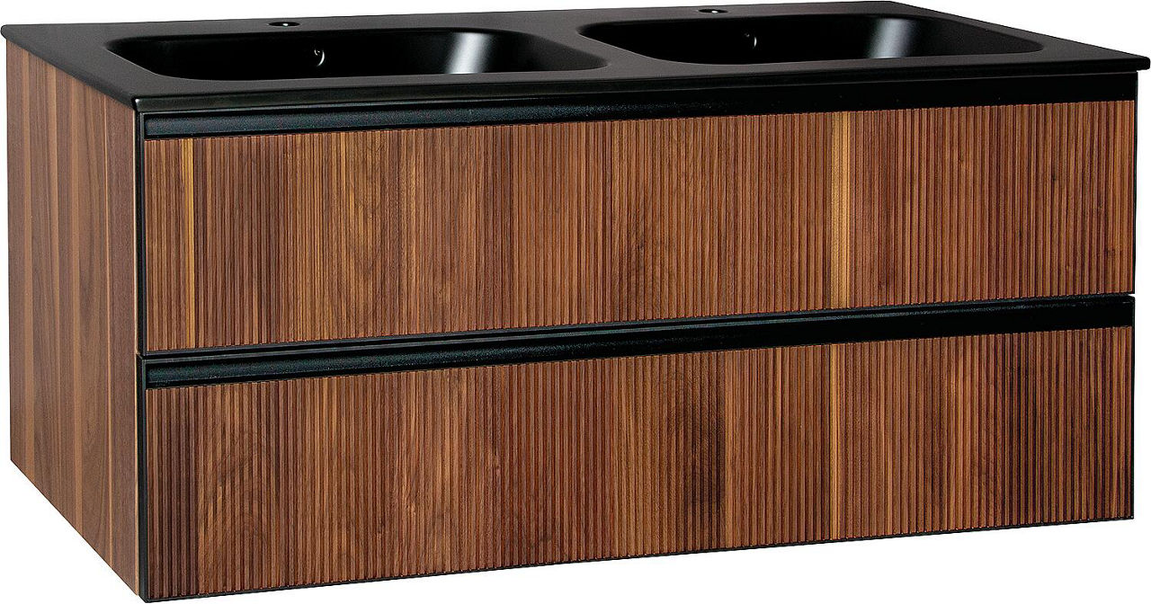 WTU Nussbaum + Keramik-WT schwarz matt Benaro, 1210x515x510mm