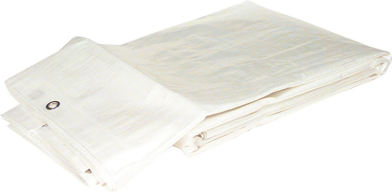 Gewebeplane aus HDPE-Bändchen- gewebe 160 g/qm mit Rand + Ösen 8 x 12 m Farbe: weiß (W127) Gewebeplane aus HDPE-Bändchen- gewebe 160 g/qm mit Rand + Ösen 8 x 12 m Farbe: weiß (W127)