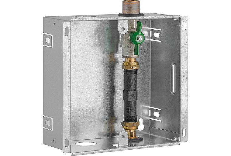 Einbaukasten Wasserzähler DN20(3/4"), 1xKugelhahn, Passstück 110mm, ohne Abdeckung Einbaukasten Wasserzähler DN20(3/4"), 1xKugelhahn, Passstück 110mm, ohne Abdeckung