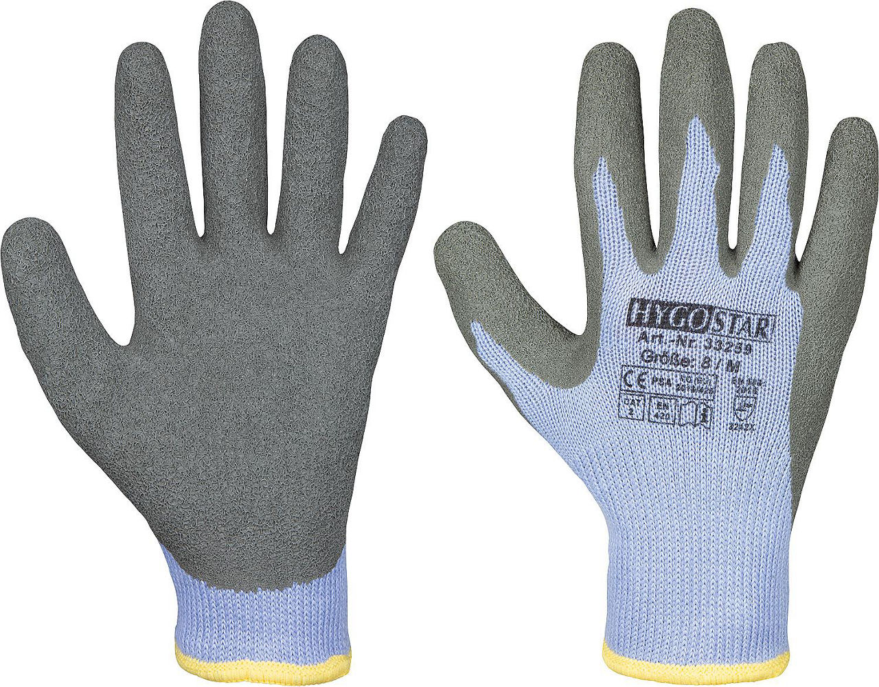 Schutzhandschuh Latexbeschichtet grau, L / Paar Schutzhandschuh Latexbeschichtet grau, L / Paar