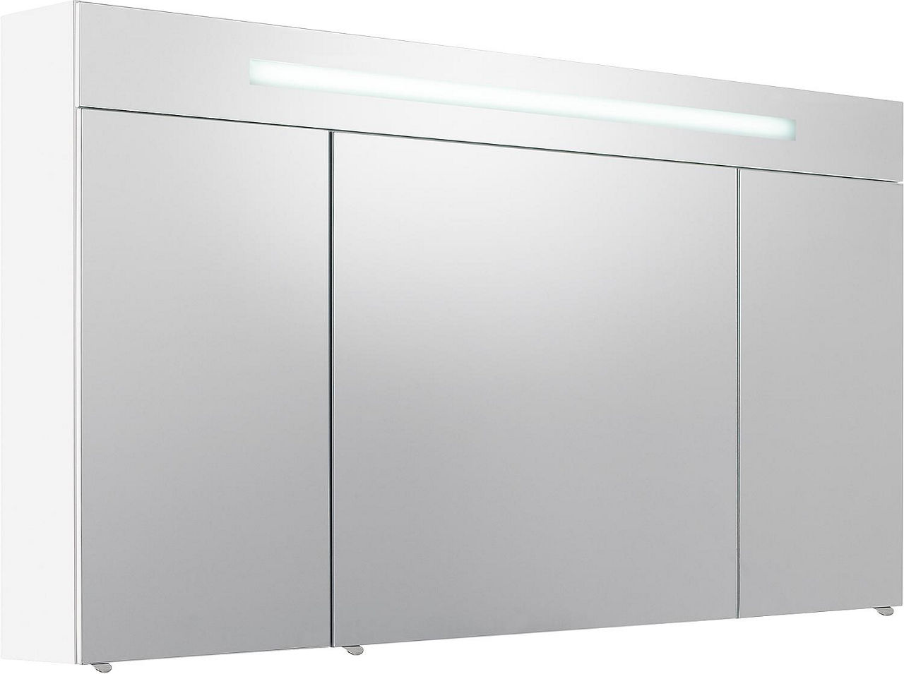 Spiegelschrank m. bel. Blende weiß Hochglanz 3 Türen 1200x740x160 mm Spiegelschrank m. bel. Blende weiß Hochglanz 3 Türen 1200x740x160 mm
