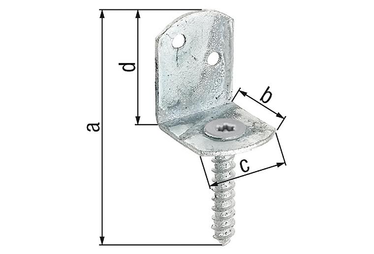 Flechtzaunhalter L-Form, 83x32mm, feuerverzinkt