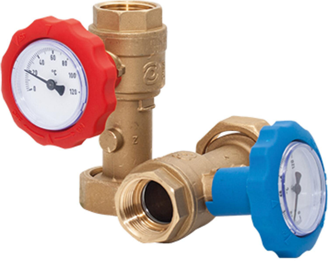 Kugelhahn- Set mit Thermometer ESBE zu Pumpengruppe DN32 (11/4") IG, GSP911 Kugelhahn- Set mit Thermometer ESBE zu Pumpengruppe DN32 (11/4") IG, GSP911