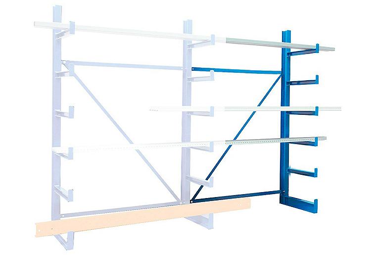 Kragarmanbauregal KARL einseitig mit 6 Ebenen, 2000x1250x620mm, Feldlast 1200Kg