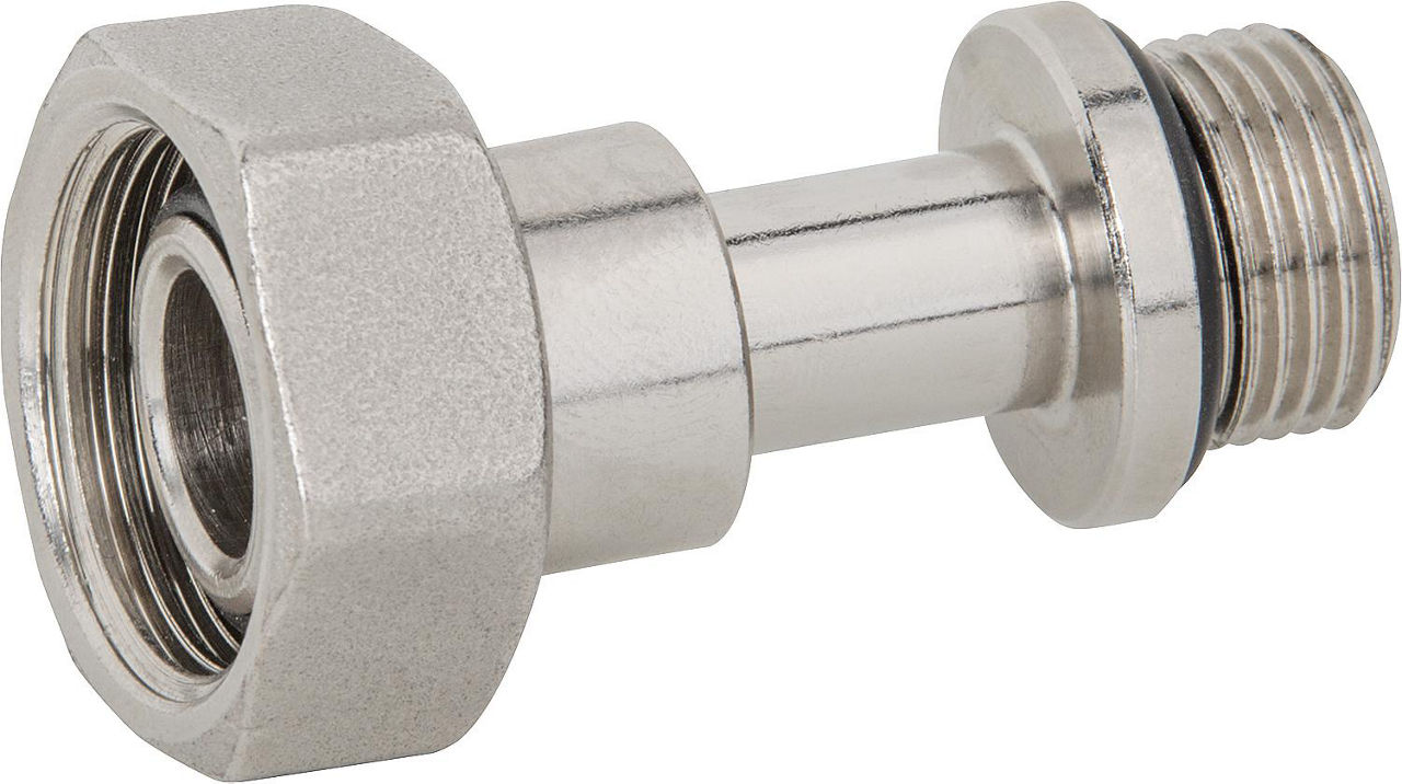Ausgleichstülle DN10(3/8") mit ÜWM 5/8", selbstdichtend, für Vor- und Rücklaufventile Ausgleichstülle DN10(3/8") mit ÜWM 5/8", selbstdichtend, für Vor- und Rücklaufventile