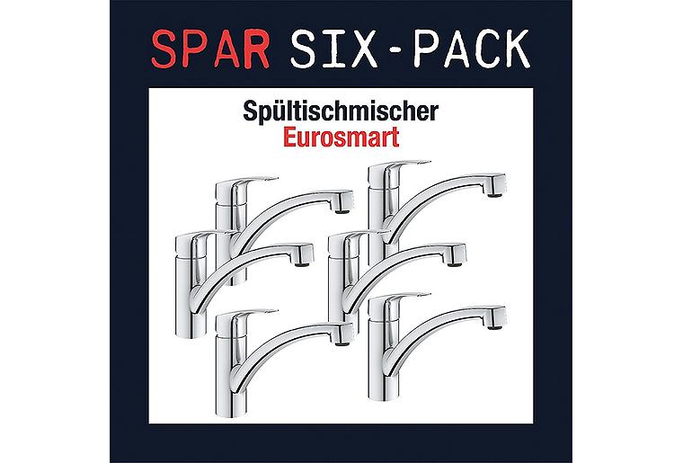 Six-Pack Sparpaket 6x Spültischmischer Grohe Eurosmart