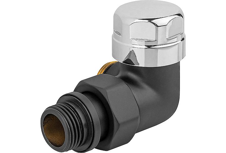 Thermostatventil 130NN S, schwarz DN15 (1/2"), Winkeleck links