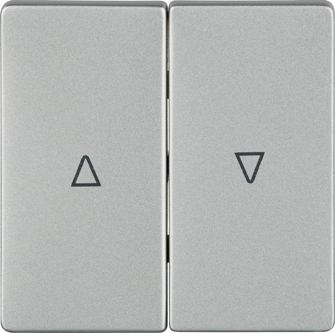Wippe-2fach mit Symbolen Auf/Ab aluminiummetallic/ 55 mm x 55 mm Schutzart IP20 / 1 Stück