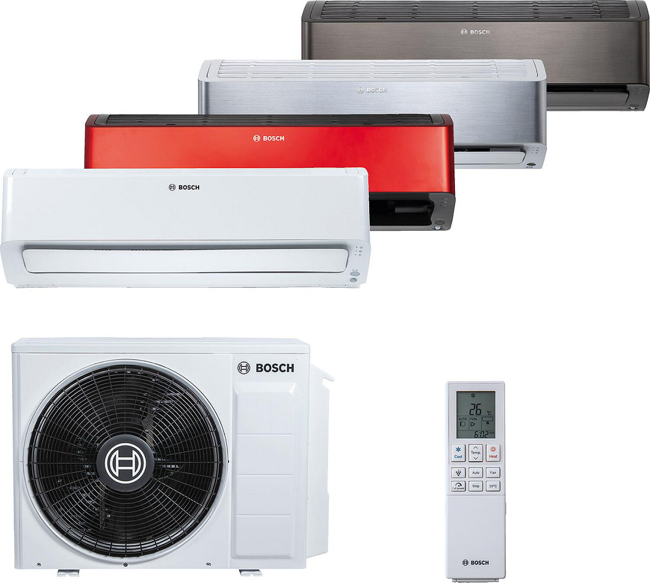 Split-Klimagerät Bosch CLC8001i-Set 35E (R 32), Außen-und Inneneinheit, 3,5kW,weiß
