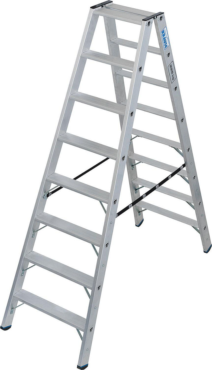 Stufen- Doppelleiter Schwerlast 2x8 Stufen 225 kg Stufen- Doppelleiter Schwerlast 2x8 Stufen 225 kg