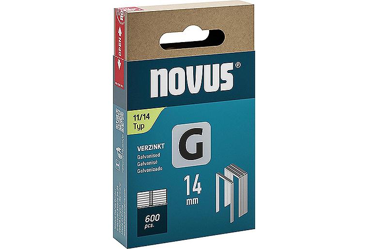 Flachdrahtklammer Novus Typ G 11/14 verzinkt VPE: 600 Stück Flachdrahtklammer Novus Typ G 11/14 verzinkt VPE: 600 Stück