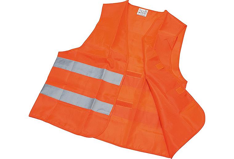 Warnweste EN 471 100% Polyester 2 Reflektorstreifen rot-orange Warnweste EN 471 100% Polyester 2 Reflektorstreifen rot-orange