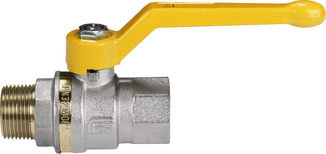 Gas-Kugelhahn ATHENA, Messing, AG/IG mit Alu-Handhebel DN 25 (1")