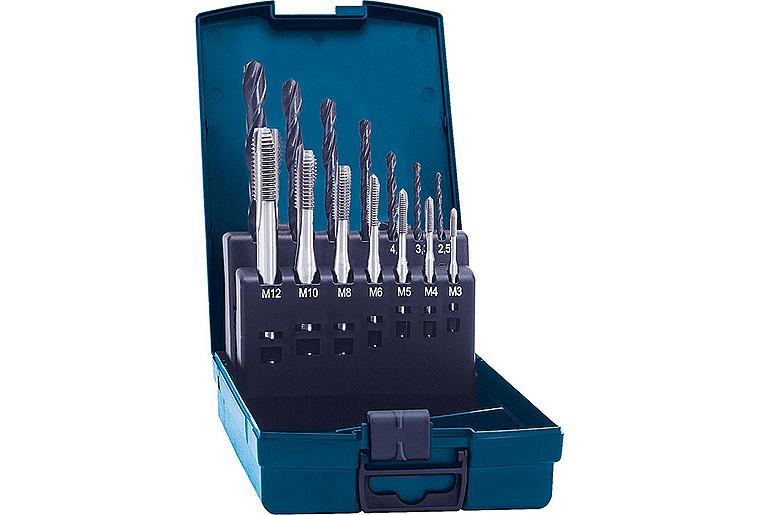 Setverpackung Typ BlueBox mit Maschinengewindebohrern HSSG Form B, M 3 - M 12 Setverpackung Typ BlueBox mit Maschinengewindebohrern HSSG Form B, M 3 - M 12