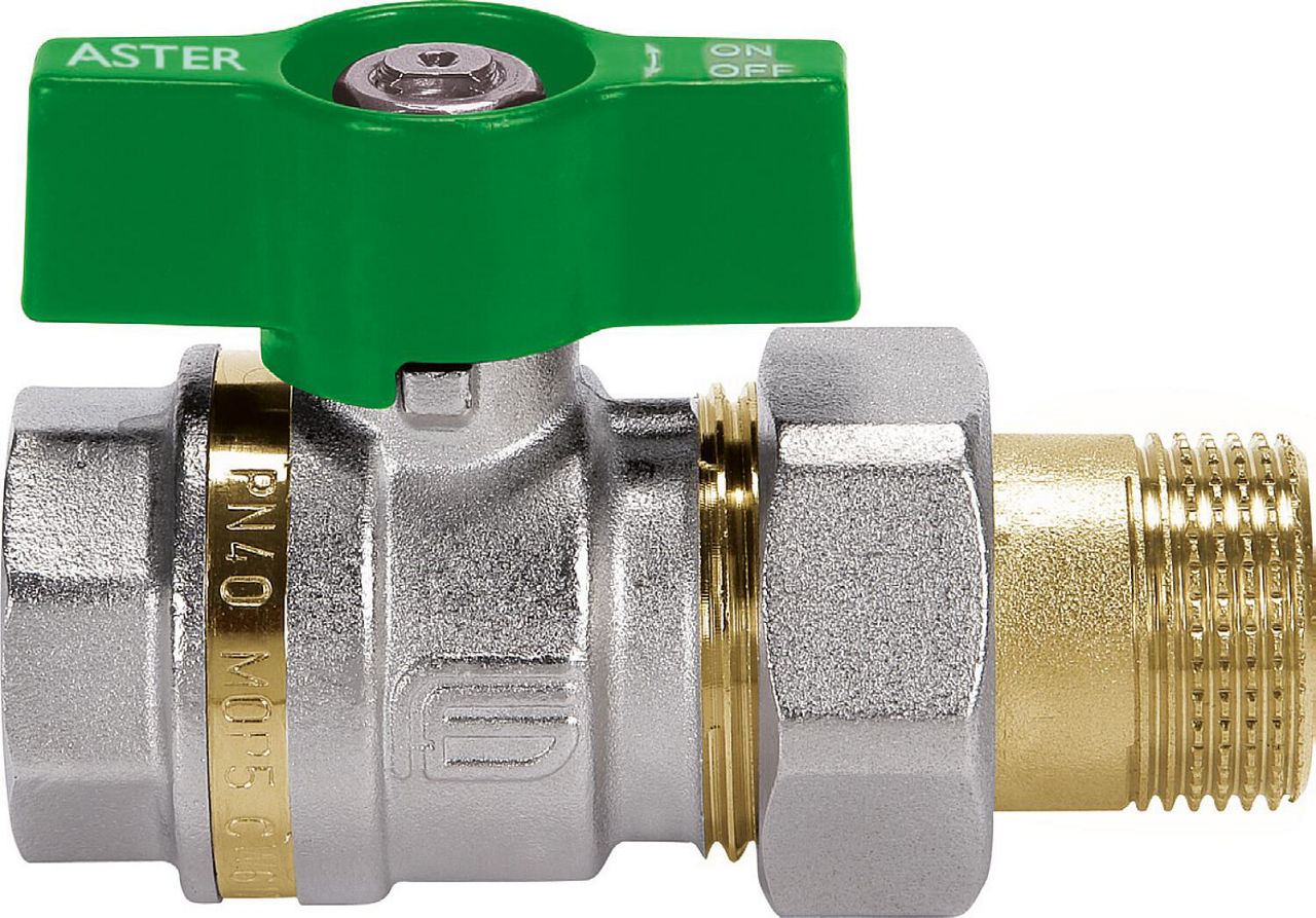 Trinkwasserkugelhahn Messing Aster ACS IG/AG DN20 (3/4") Trinkwasserkugelhahn Messing Aster ACS IG/AG DN20 (3/4")