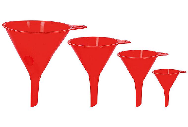 Trichter-Set 4-teilig, HD-PE,rot Trichter-Set 4-teilig, HD-PE,rot
