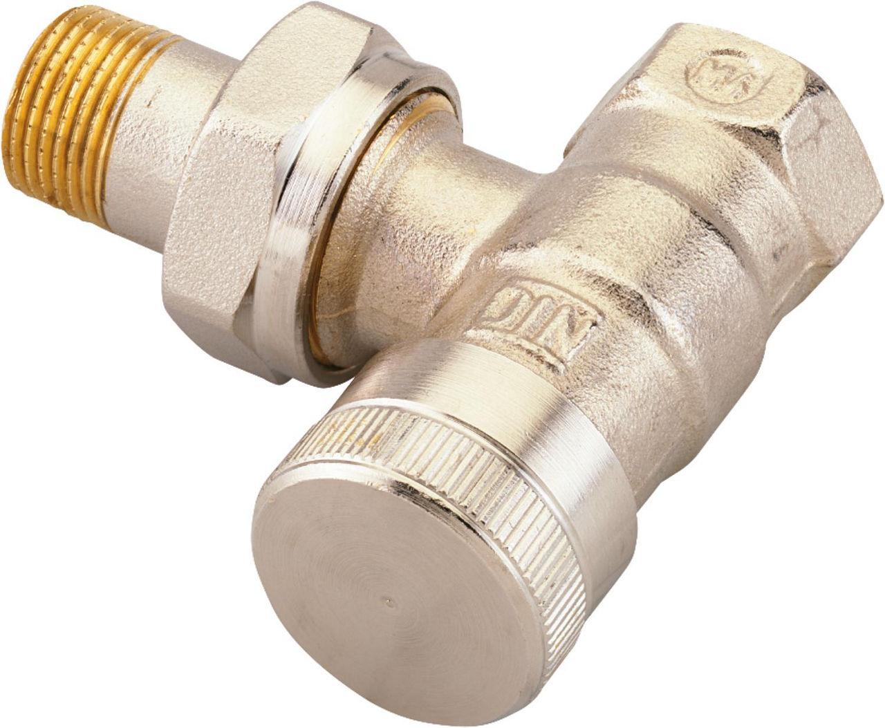 Rücklaufverschraubung Danfoss Typ RLV 10, Eck,DN10 (3/8") Rücklaufverschraubung Danfoss Typ RLV 10, Eck,DN10 (3/8")