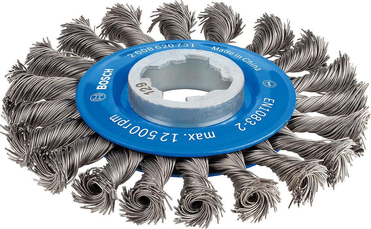 Zopfbürste BOSCH® mit X-Lock Aufnahme Ø 115 mm 0,5 mm Stahldraht Zopfbürste BOSCH® mit X-Lock Aufnahme Ø 115 mm 0,5 mm Stahldraht
