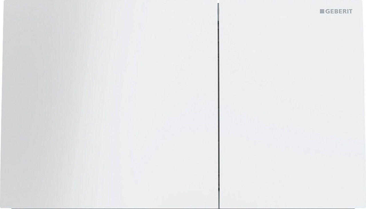 Betätigungsplatte Sigma 70 für 2-Mengen Spülung, Glas, weiß Betätigungsplatte Sigma 70 für 2-Mengen Spülung, Glas, weiß