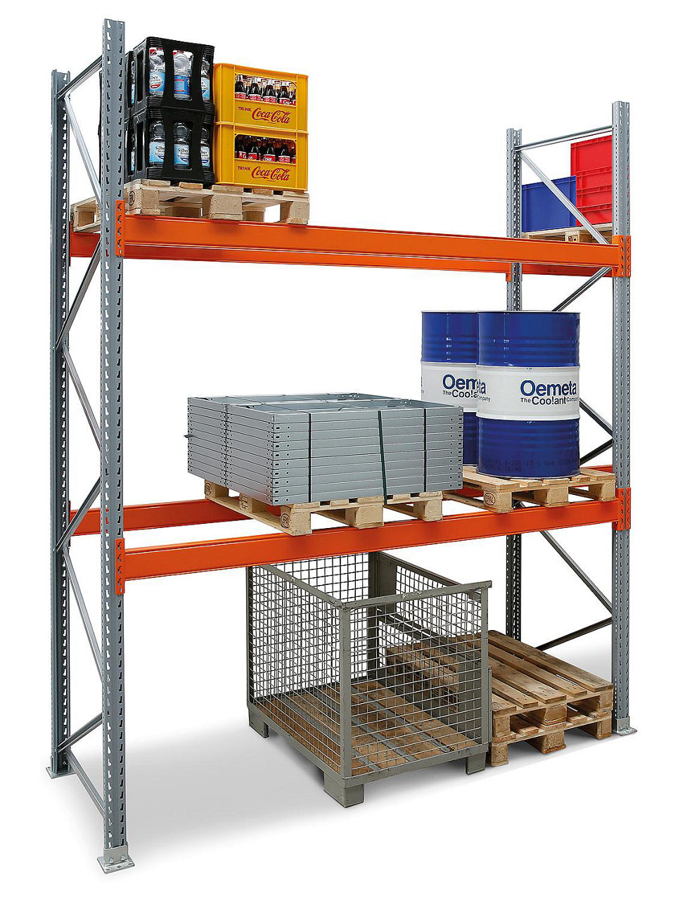 Paletten-Grundregal ARTUS 3 Ebenen HxBxT 4000x2870x1100mm Paletten-Grundregal ARTUS 3 Ebenen HxBxT 4000x2870x1100mm